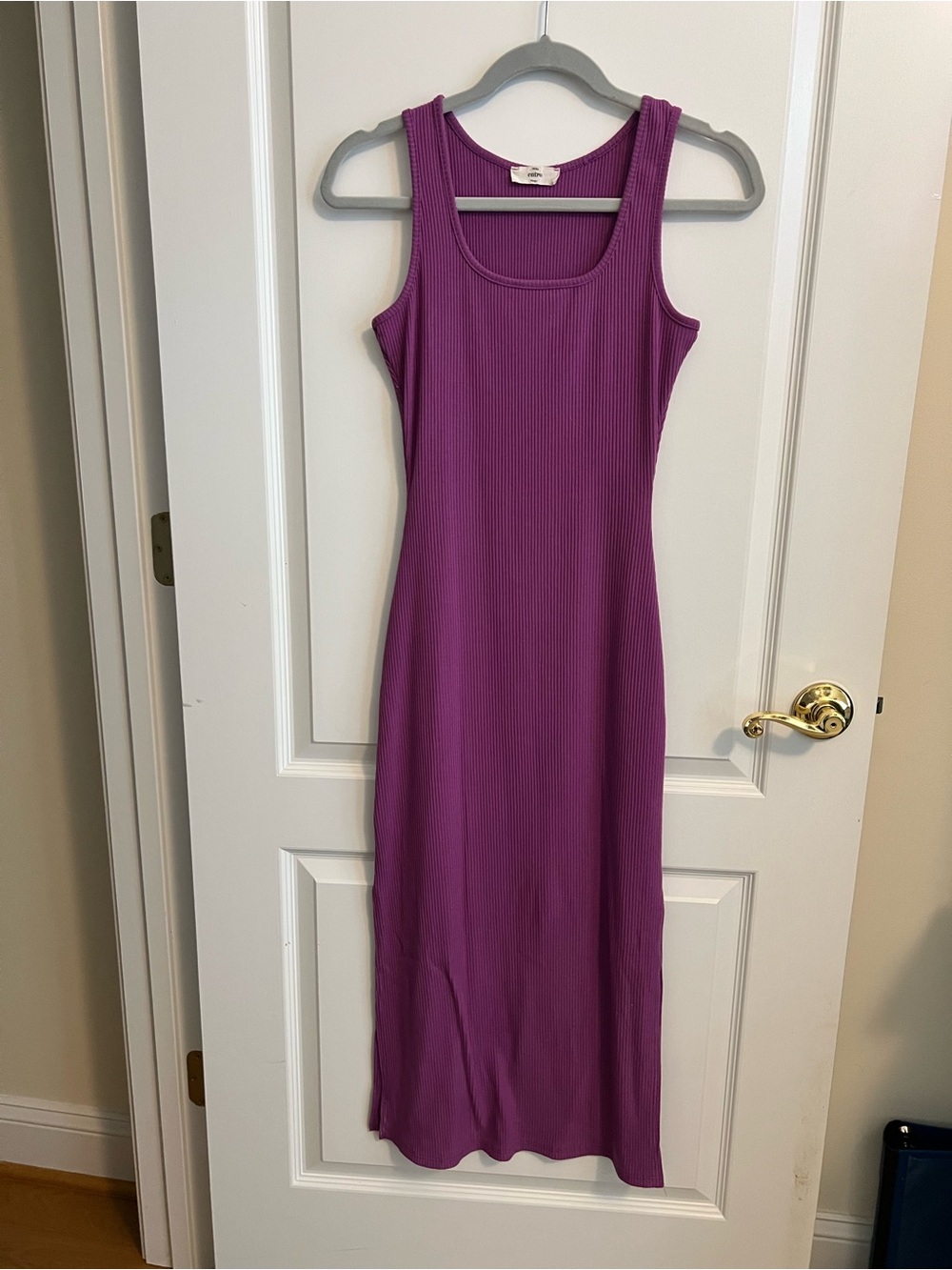 Entro PURPLE Ribbed Tank Midi Dress